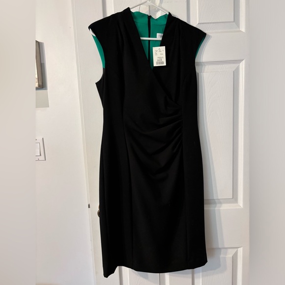 CALVIN KLEIN | Ruched V-neck pencil dress - Picture 1 of 2